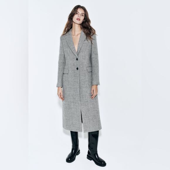 Zara Grey MANTECO WOOL TAILORED COAT ZW COLLECTION - Picture 1 of 13